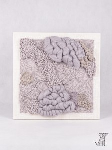 NA ZAMÓWIENIE "Chmury śniegowe" obraz tekstylny 50x50 cm